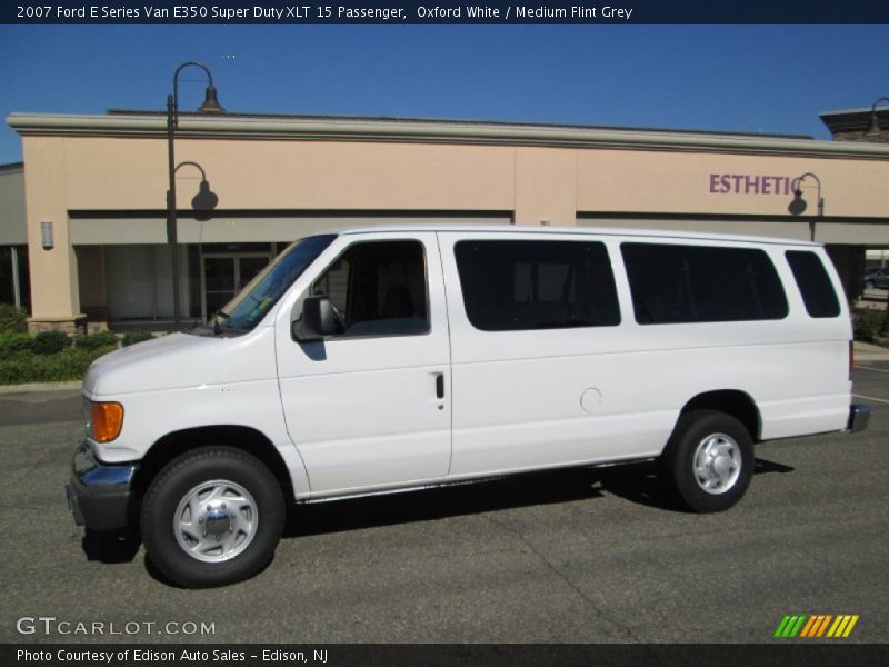 Oxford White / Medium Flint Grey 2007 Ford E Series Van E350 Super Duty XLT 15 Passenger