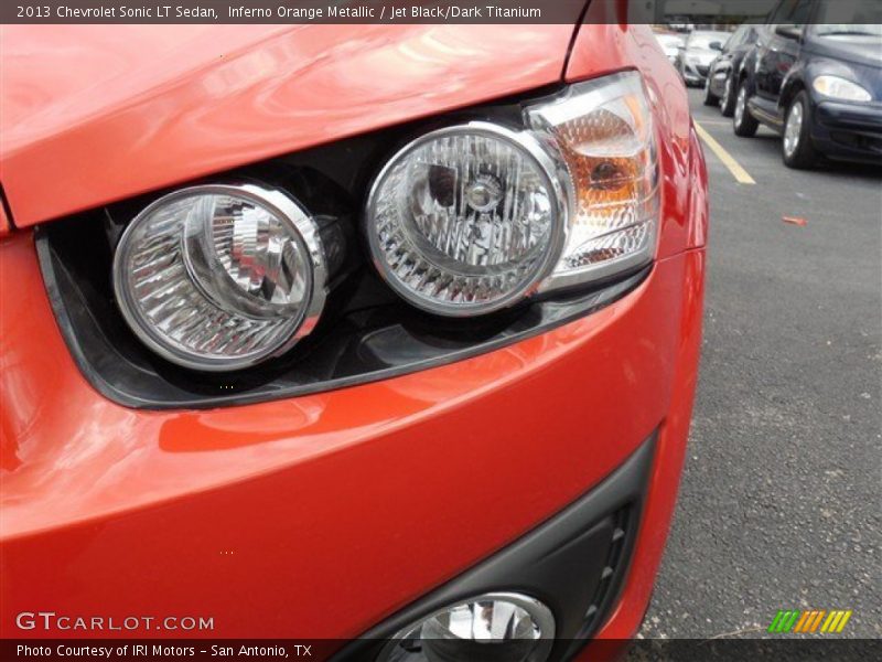 Inferno Orange Metallic / Jet Black/Dark Titanium 2013 Chevrolet Sonic LT Sedan