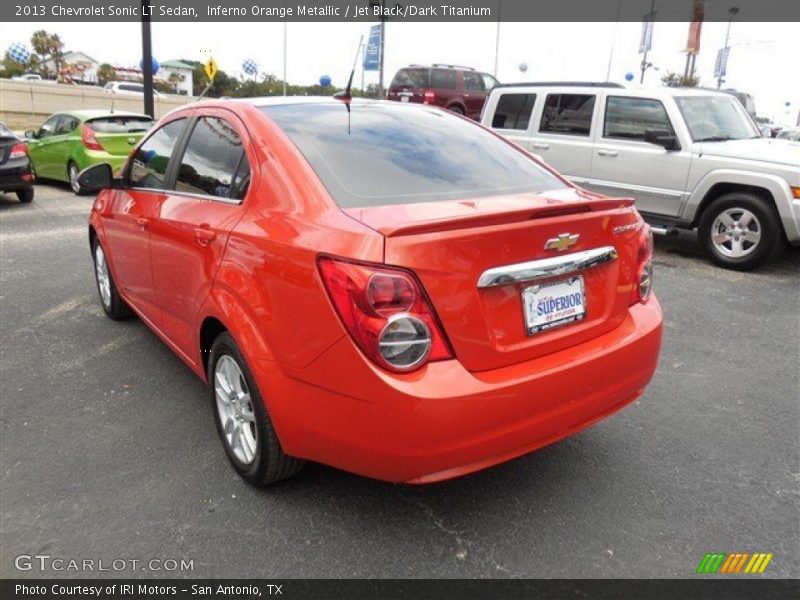 Inferno Orange Metallic / Jet Black/Dark Titanium 2013 Chevrolet Sonic LT Sedan
