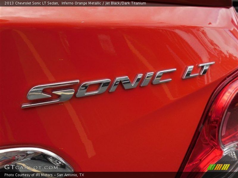 Inferno Orange Metallic / Jet Black/Dark Titanium 2013 Chevrolet Sonic LT Sedan