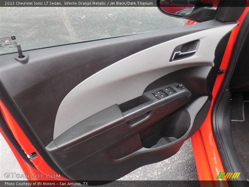 Inferno Orange Metallic / Jet Black/Dark Titanium 2013 Chevrolet Sonic LT Sedan