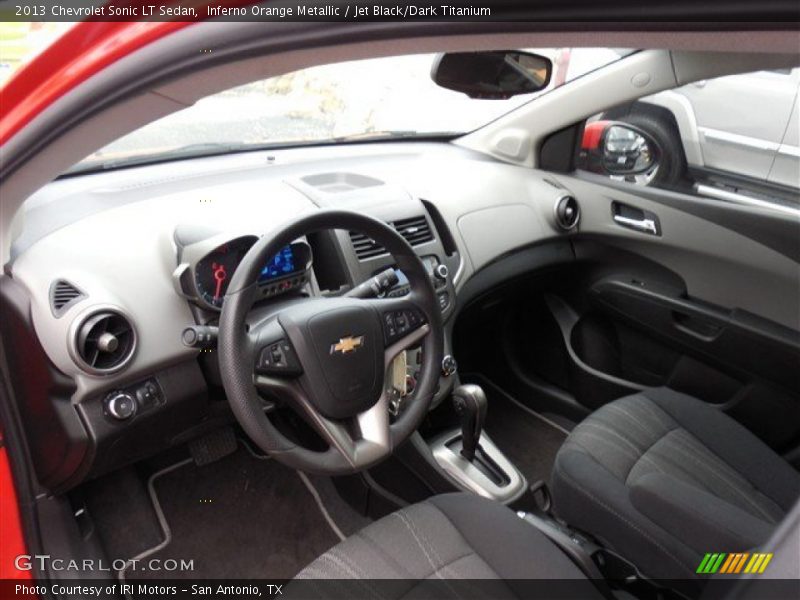 Inferno Orange Metallic / Jet Black/Dark Titanium 2013 Chevrolet Sonic LT Sedan