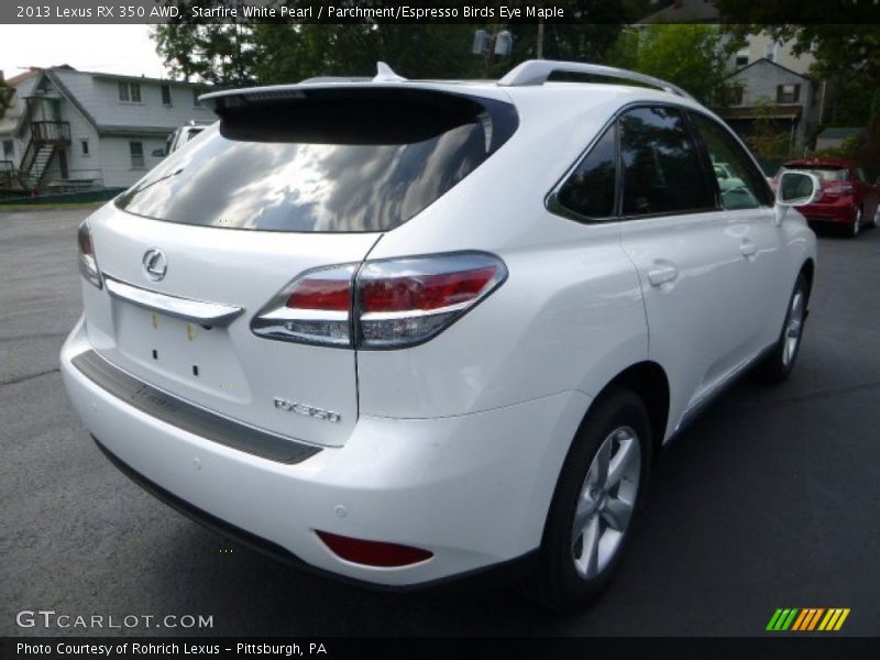 Starfire White Pearl / Parchment/Espresso Birds Eye Maple 2013 Lexus RX 350 AWD