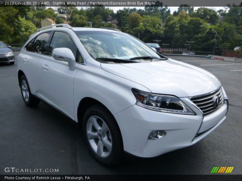 Starfire White Pearl / Parchment/Espresso Birds Eye Maple 2013 Lexus RX 350 AWD