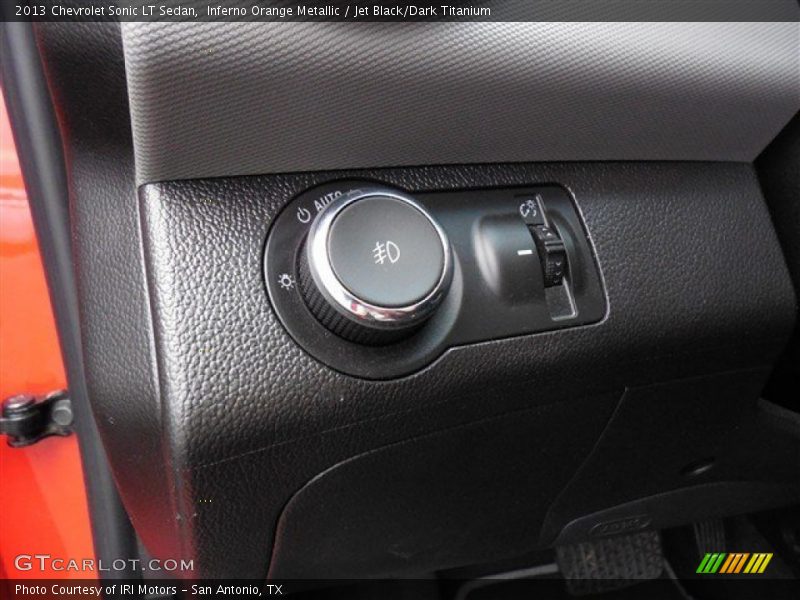 Inferno Orange Metallic / Jet Black/Dark Titanium 2013 Chevrolet Sonic LT Sedan