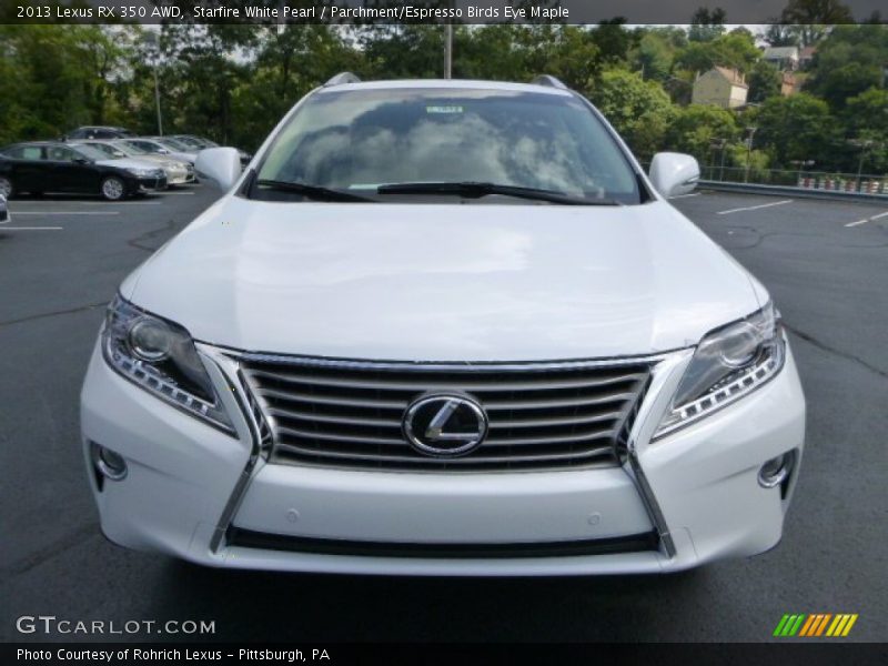 Starfire White Pearl / Parchment/Espresso Birds Eye Maple 2013 Lexus RX 350 AWD