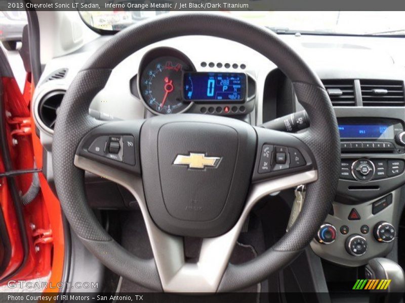 Inferno Orange Metallic / Jet Black/Dark Titanium 2013 Chevrolet Sonic LT Sedan