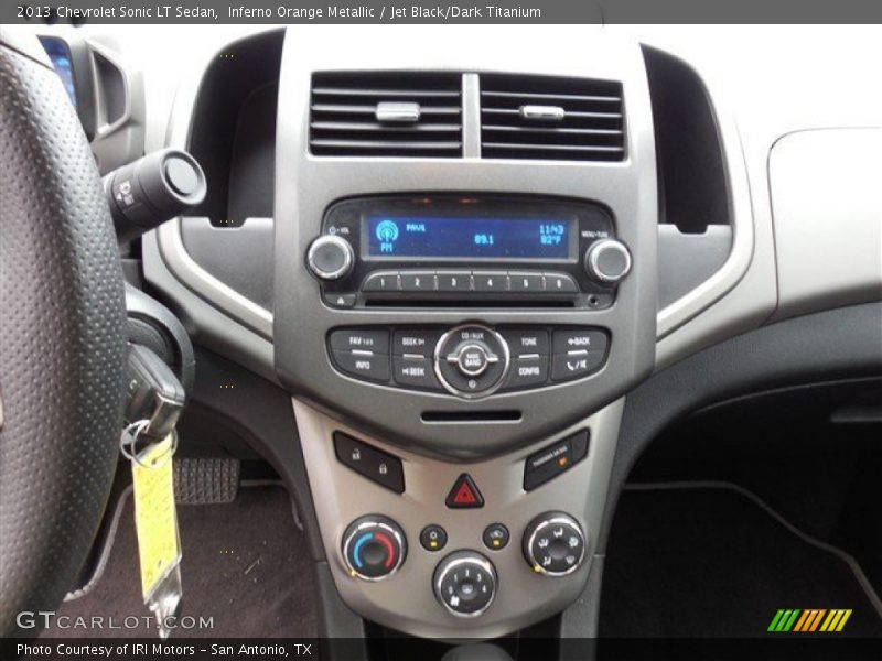 Inferno Orange Metallic / Jet Black/Dark Titanium 2013 Chevrolet Sonic LT Sedan