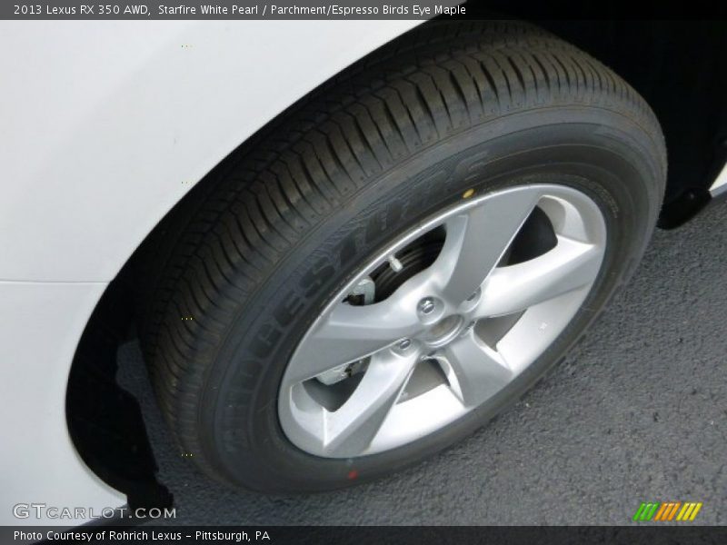 Starfire White Pearl / Parchment/Espresso Birds Eye Maple 2013 Lexus RX 350 AWD
