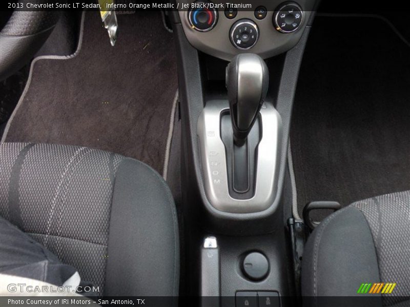 Inferno Orange Metallic / Jet Black/Dark Titanium 2013 Chevrolet Sonic LT Sedan