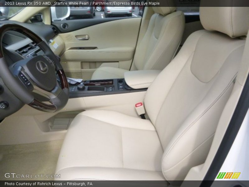 Starfire White Pearl / Parchment/Espresso Birds Eye Maple 2013 Lexus RX 350 AWD