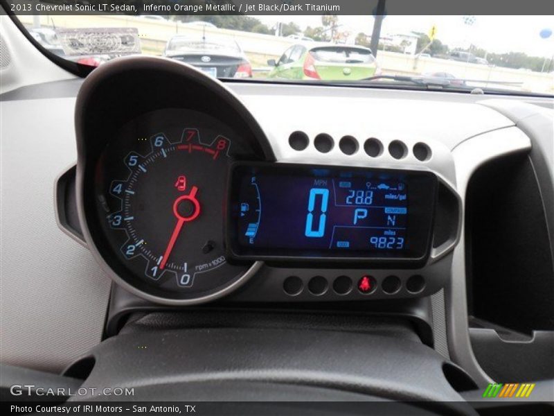 Inferno Orange Metallic / Jet Black/Dark Titanium 2013 Chevrolet Sonic LT Sedan