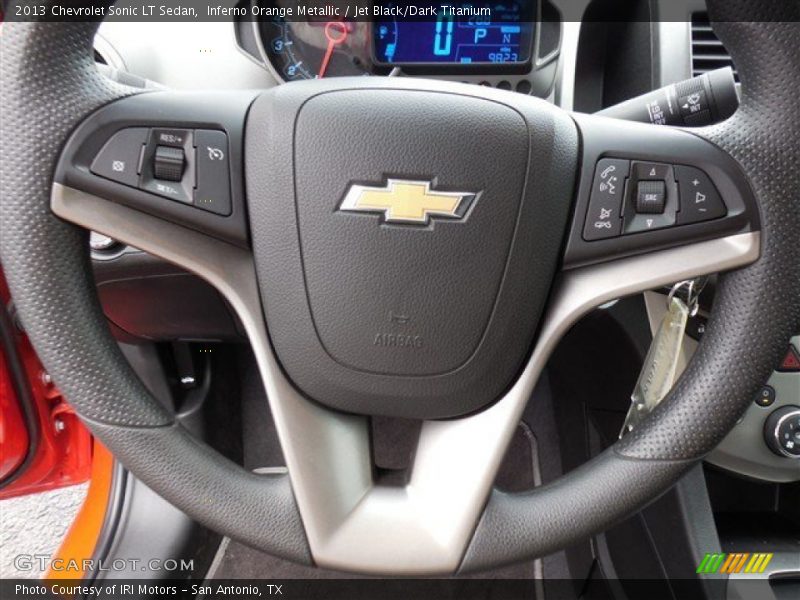 Inferno Orange Metallic / Jet Black/Dark Titanium 2013 Chevrolet Sonic LT Sedan