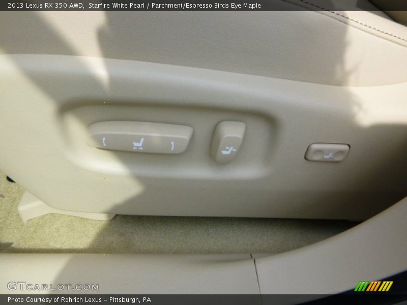 Starfire White Pearl / Parchment/Espresso Birds Eye Maple 2013 Lexus RX 350 AWD