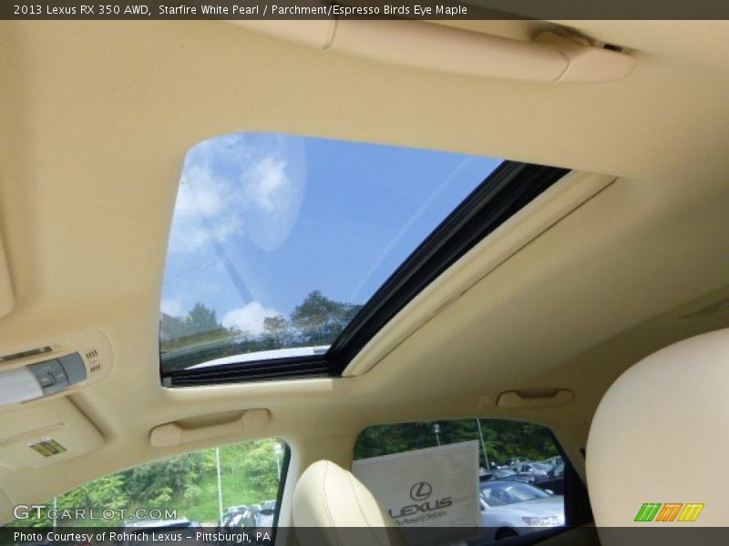 Starfire White Pearl / Parchment/Espresso Birds Eye Maple 2013 Lexus RX 350 AWD