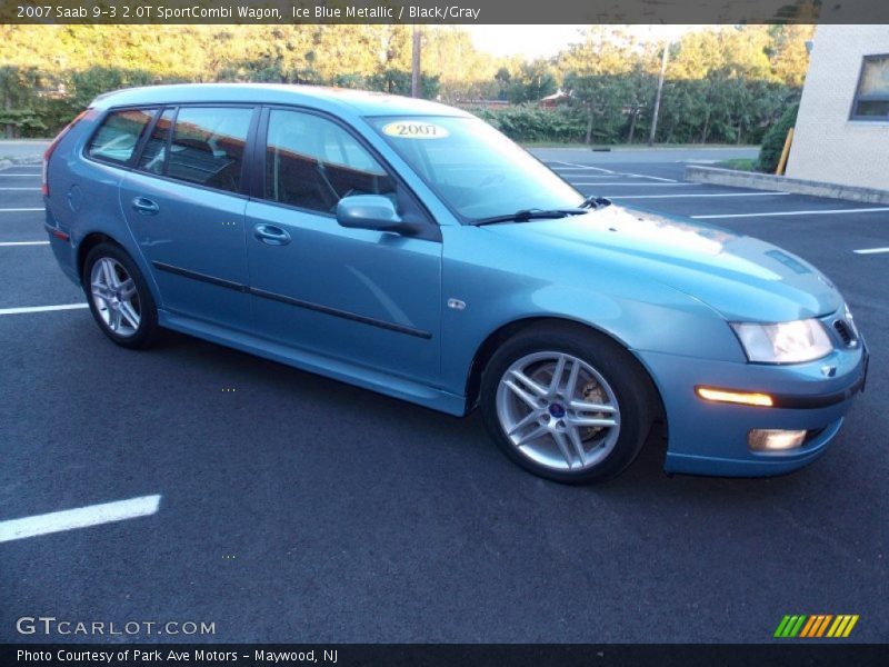 Ice Blue Metallic / Black/Gray 2007 Saab 9-3 2.0T SportCombi Wagon