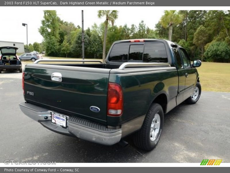 Dark Highland Green Metallic / Medium Parchment Beige 2003 Ford F150 XLT SuperCab