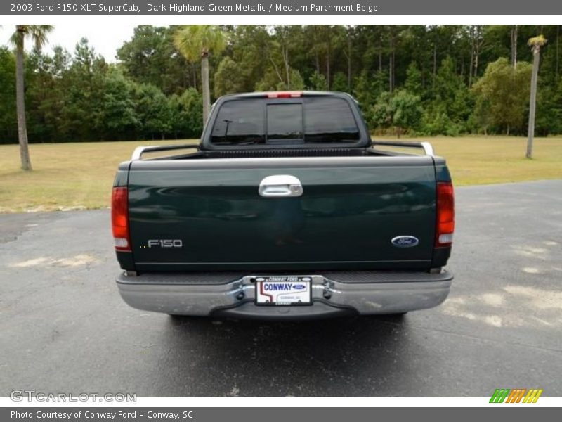 Dark Highland Green Metallic / Medium Parchment Beige 2003 Ford F150 XLT SuperCab