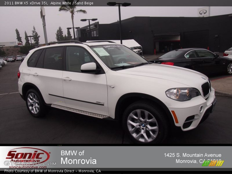 Alpine White / Sand Beige 2011 BMW X5 xDrive 35i