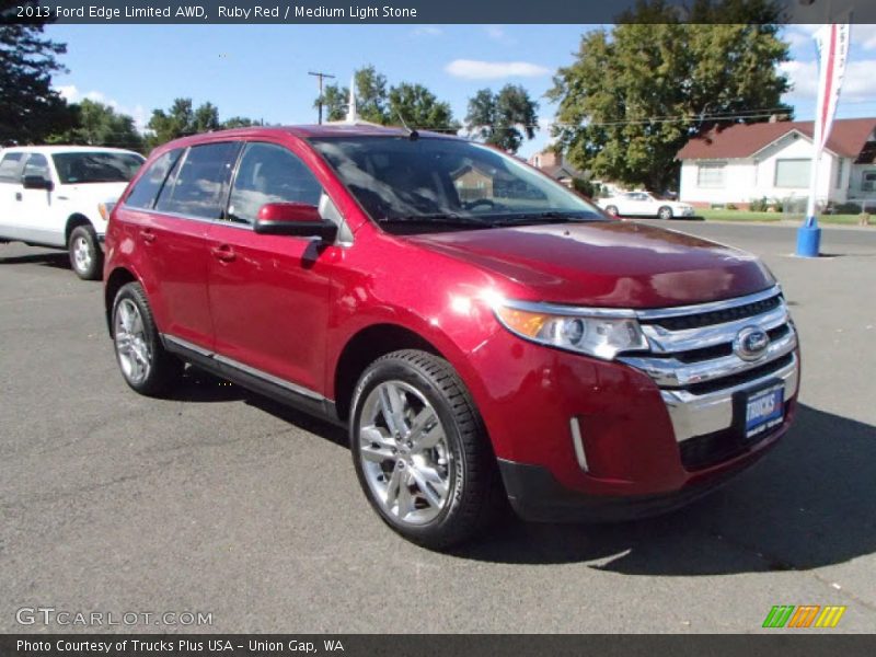 Ruby Red / Medium Light Stone 2013 Ford Edge Limited AWD