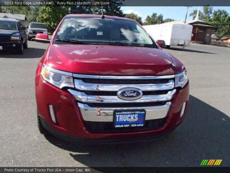 Ruby Red / Medium Light Stone 2013 Ford Edge Limited AWD