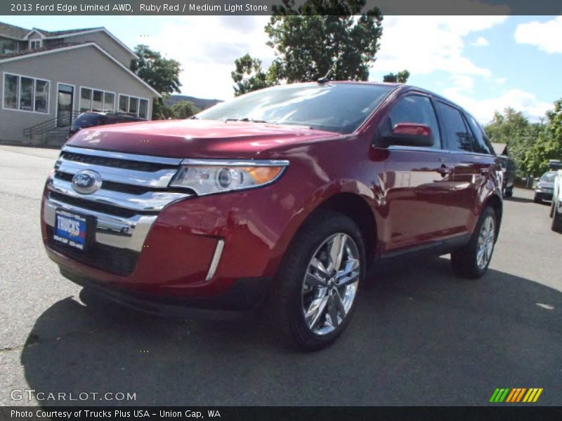 Ruby Red / Medium Light Stone 2013 Ford Edge Limited AWD