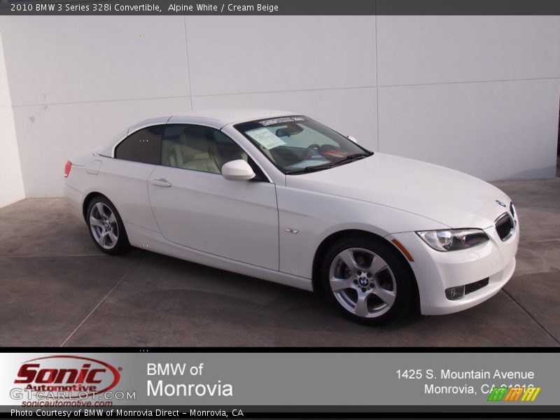 Alpine White / Cream Beige 2010 BMW 3 Series 328i Convertible