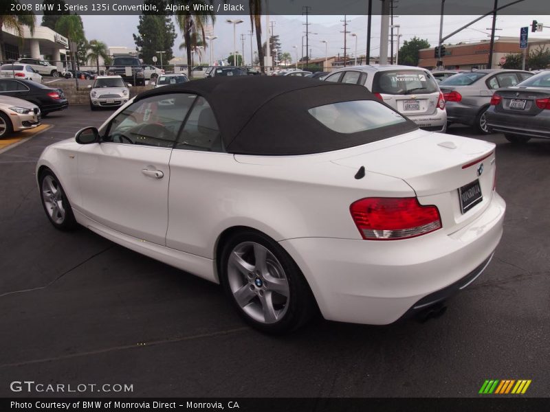 Alpine White / Black 2008 BMW 1 Series 135i Convertible