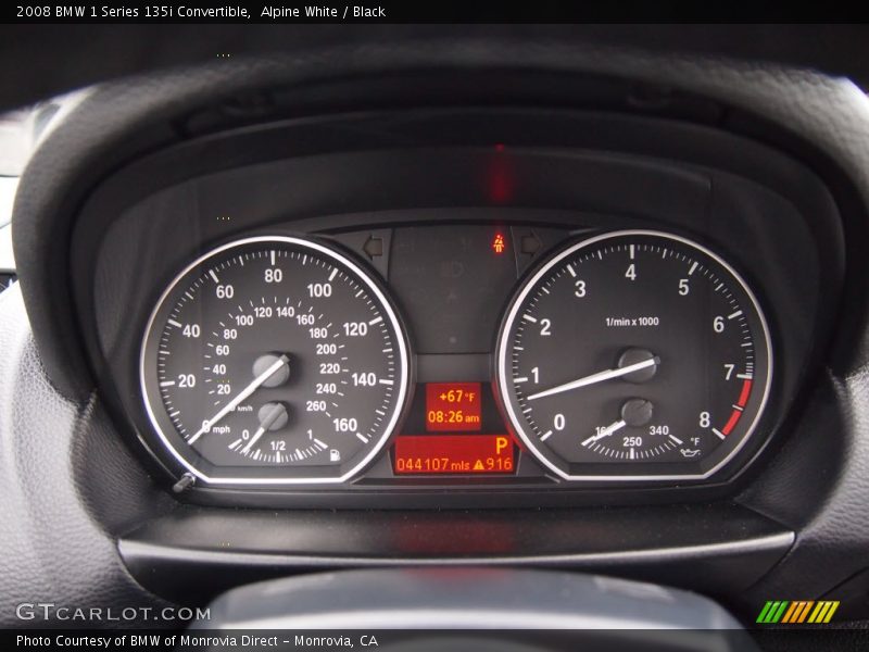  2008 1 Series 135i Convertible 135i Convertible Gauges