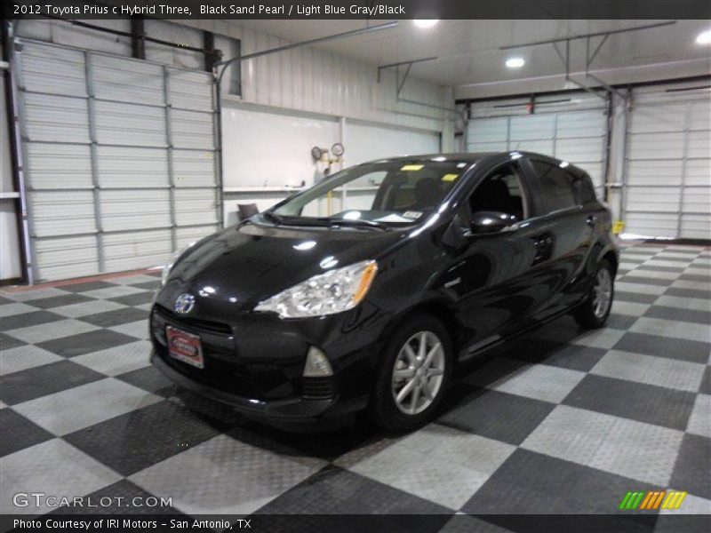 Black Sand Pearl / Light Blue Gray/Black 2012 Toyota Prius c Hybrid Three