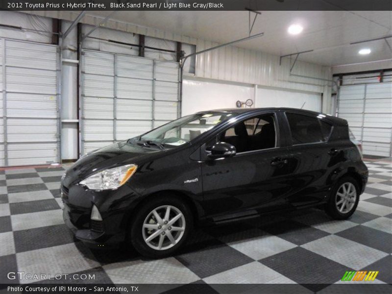 Black Sand Pearl / Light Blue Gray/Black 2012 Toyota Prius c Hybrid Three