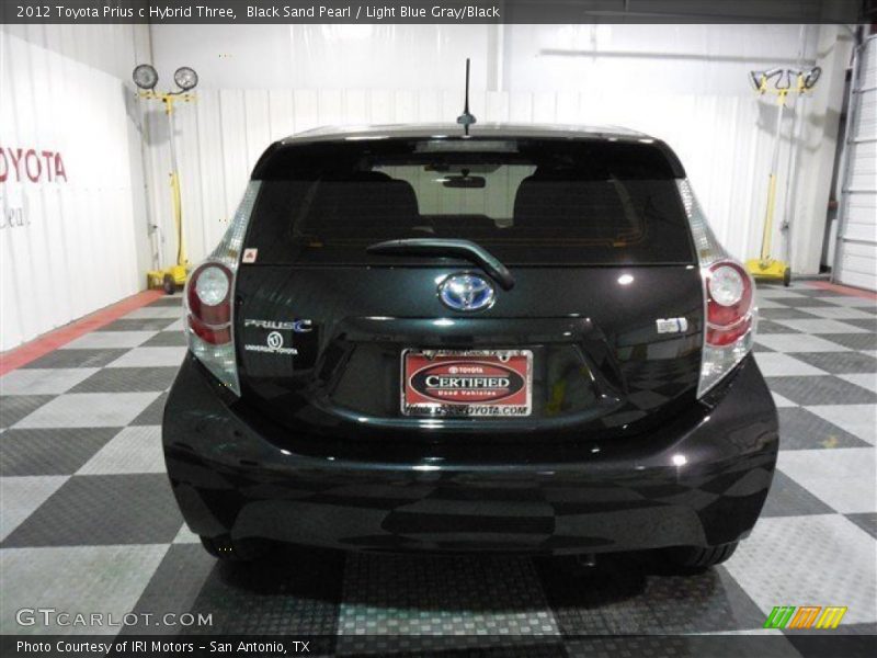 Black Sand Pearl / Light Blue Gray/Black 2012 Toyota Prius c Hybrid Three