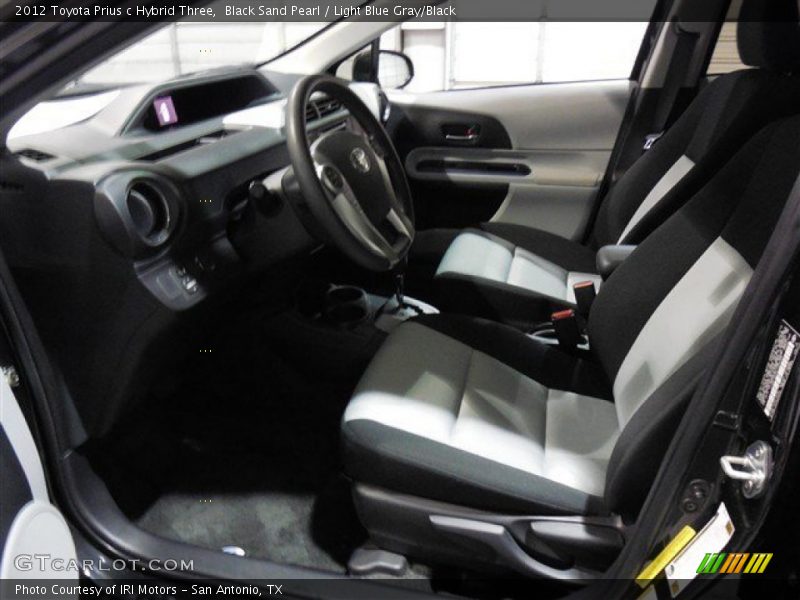 Black Sand Pearl / Light Blue Gray/Black 2012 Toyota Prius c Hybrid Three
