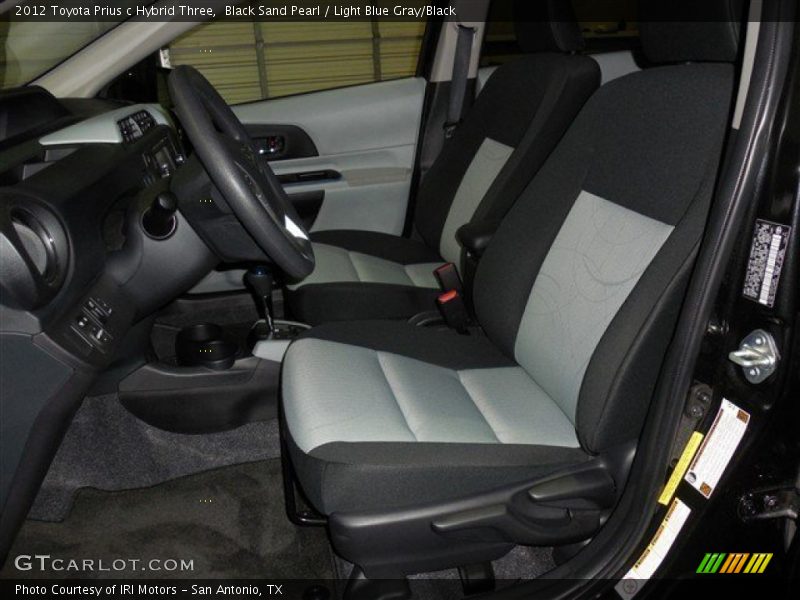 Black Sand Pearl / Light Blue Gray/Black 2012 Toyota Prius c Hybrid Three