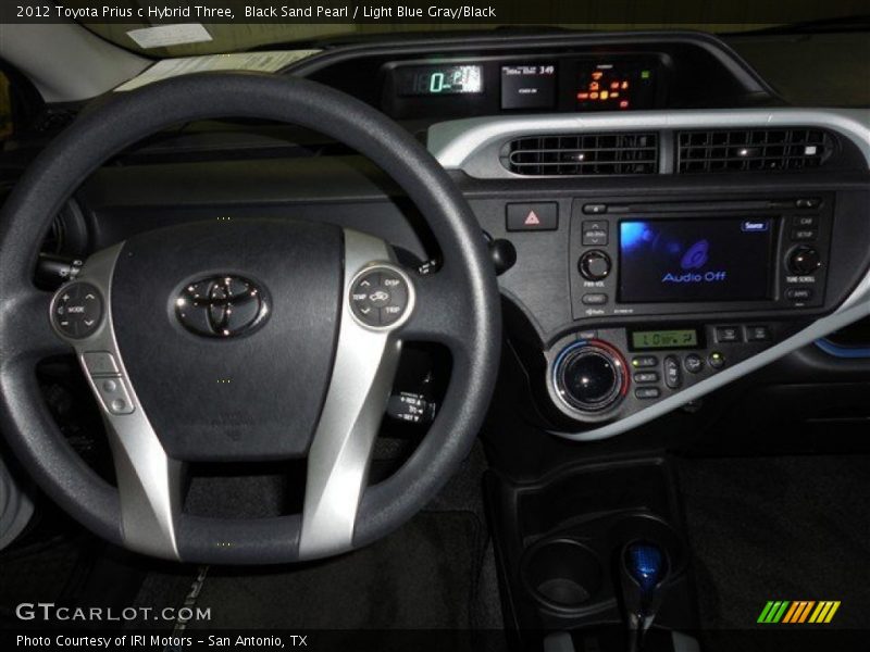 Black Sand Pearl / Light Blue Gray/Black 2012 Toyota Prius c Hybrid Three