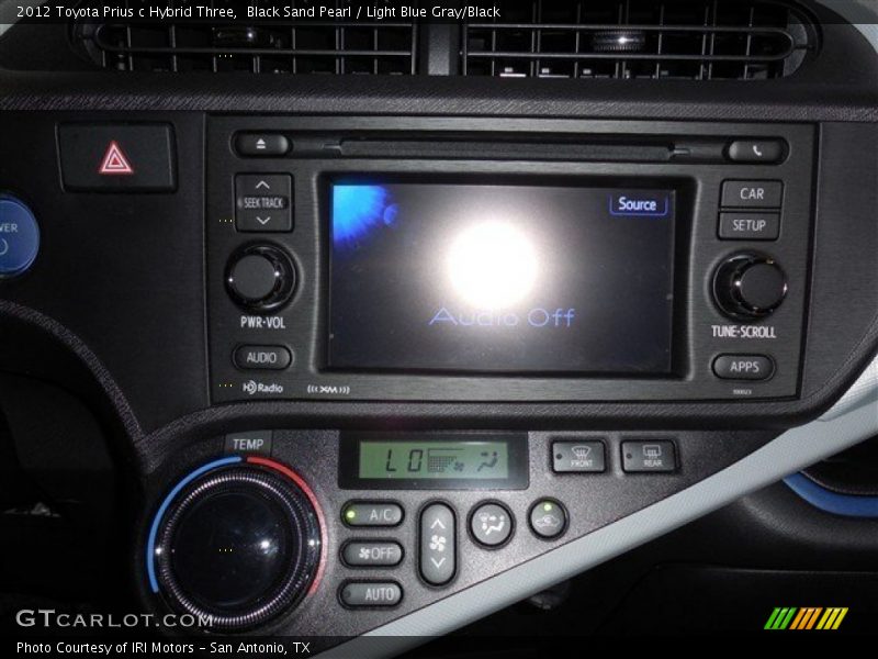 Black Sand Pearl / Light Blue Gray/Black 2012 Toyota Prius c Hybrid Three