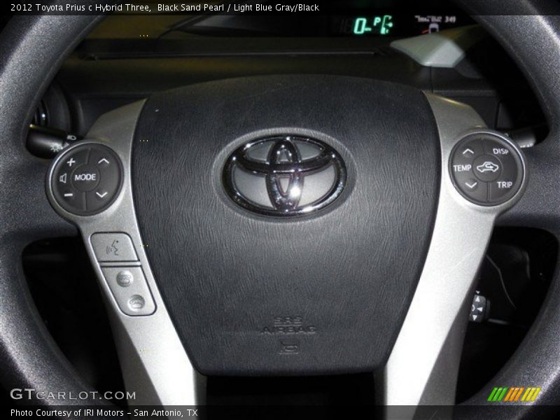 Black Sand Pearl / Light Blue Gray/Black 2012 Toyota Prius c Hybrid Three