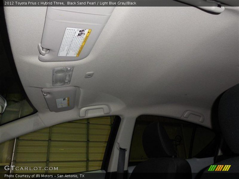 Black Sand Pearl / Light Blue Gray/Black 2012 Toyota Prius c Hybrid Three