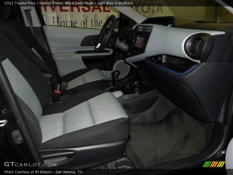 Black Sand Pearl / Light Blue Gray/Black 2012 Toyota Prius c Hybrid Three