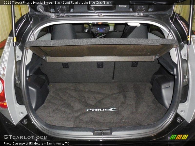 Black Sand Pearl / Light Blue Gray/Black 2012 Toyota Prius c Hybrid Three