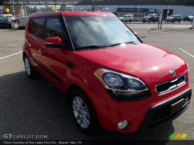Molten Red / Black Soul Logo Cloth 2013 Kia Soul +