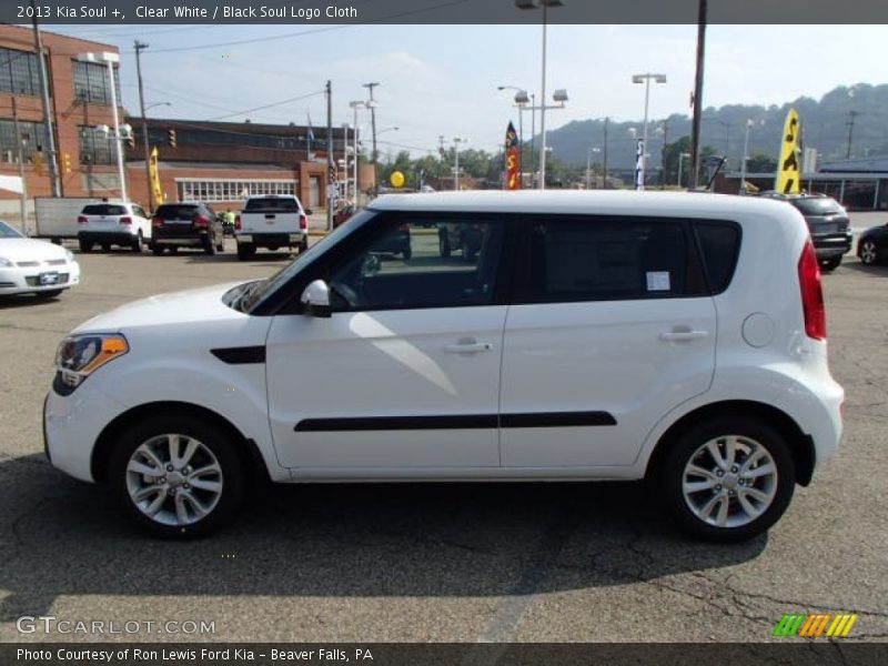 Clear White / Black Soul Logo Cloth 2013 Kia Soul +