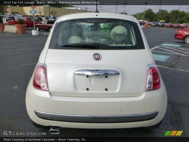 Bianco (White) / Marrone/Avorio (Brown/Ivory) 2013 Fiat 500 Lounge