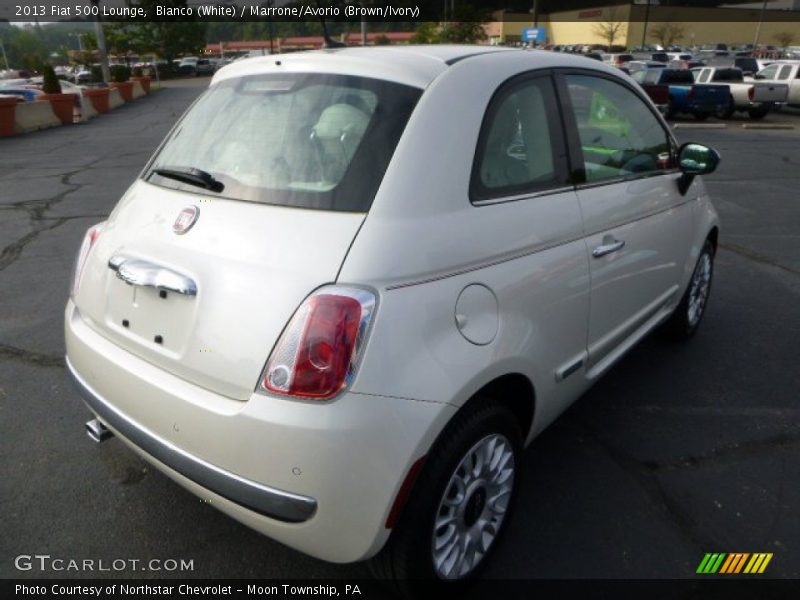 Bianco (White) / Marrone/Avorio (Brown/Ivory) 2013 Fiat 500 Lounge