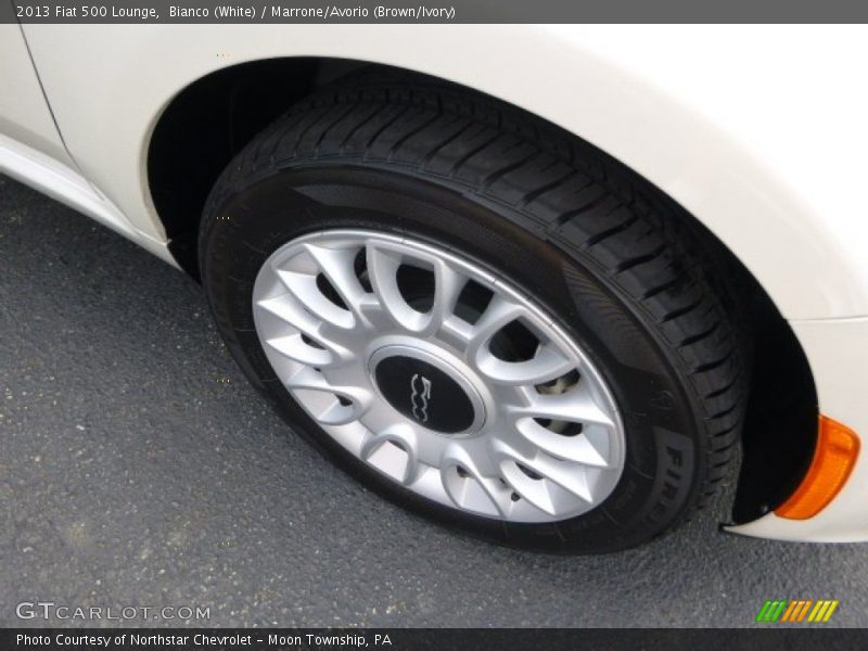 Bianco (White) / Marrone/Avorio (Brown/Ivory) 2013 Fiat 500 Lounge
