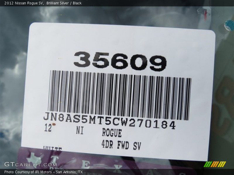 Brilliant Silver / Black 2012 Nissan Rogue SV