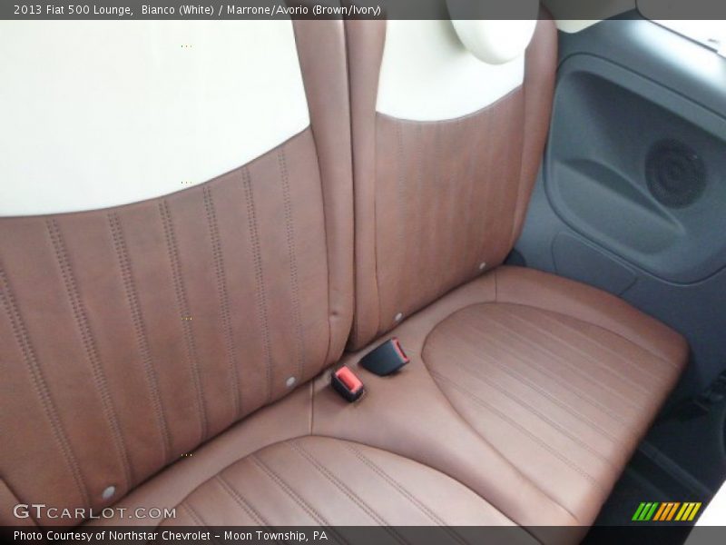 Bianco (White) / Marrone/Avorio (Brown/Ivory) 2013 Fiat 500 Lounge