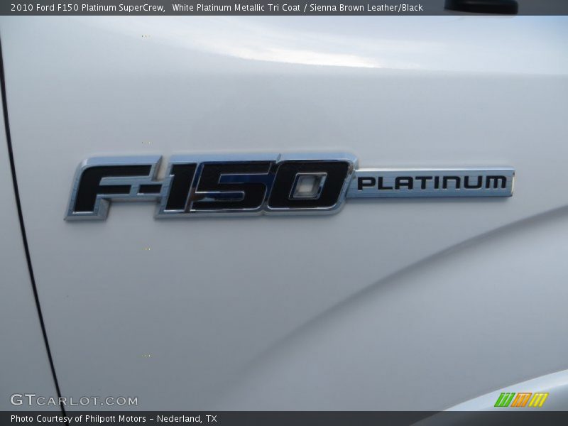 White Platinum Metallic Tri Coat / Sienna Brown Leather/Black 2010 Ford F150 Platinum SuperCrew