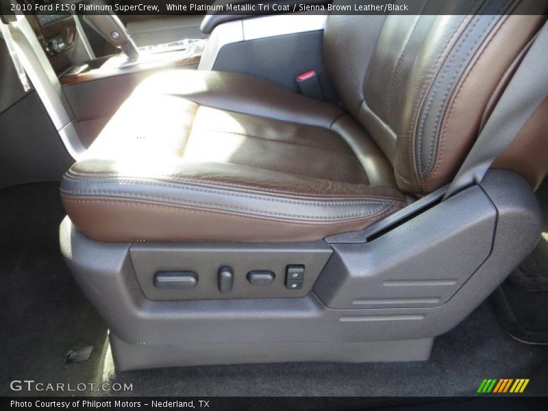 White Platinum Metallic Tri Coat / Sienna Brown Leather/Black 2010 Ford F150 Platinum SuperCrew