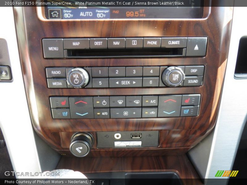 White Platinum Metallic Tri Coat / Sienna Brown Leather/Black 2010 Ford F150 Platinum SuperCrew